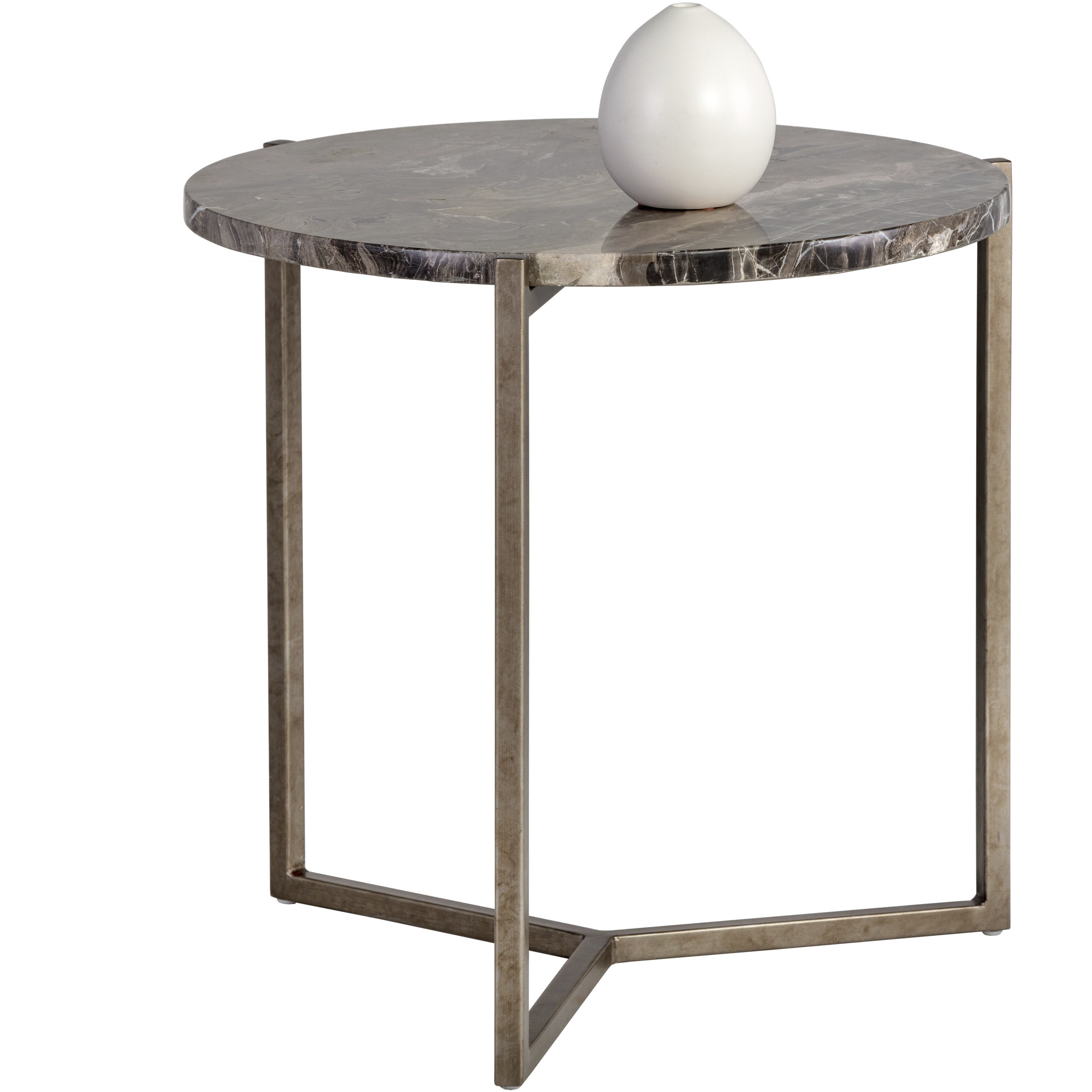 Cecil 21.5 X 20.75 inch Brown / Antique Grey End Table